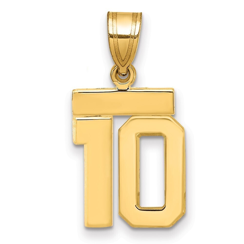 Kazi Luxury 14k Small Polished Number 10 Charm